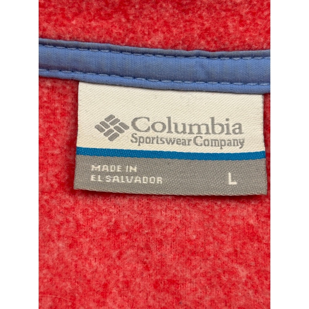Columbia PFG Fleece Vest Womens Large Pink Red Full Zip Performance Fishing - Picture 7 of 9